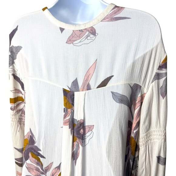 Free People Tree Swing Mini Dress Tunic Top Floral Cottagecore Fairy Ethereal XS - Picture 6 of 11
